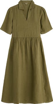 Seasalt Cornwall Fen Violet Linen Midi Shirtdress