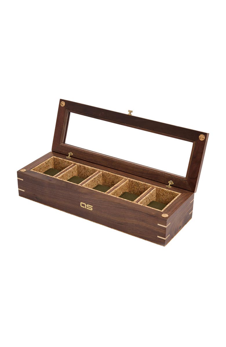 WOLF x Analog Shift Flatiron II 5 Piece Watch Box, Alternate, color, Walnut