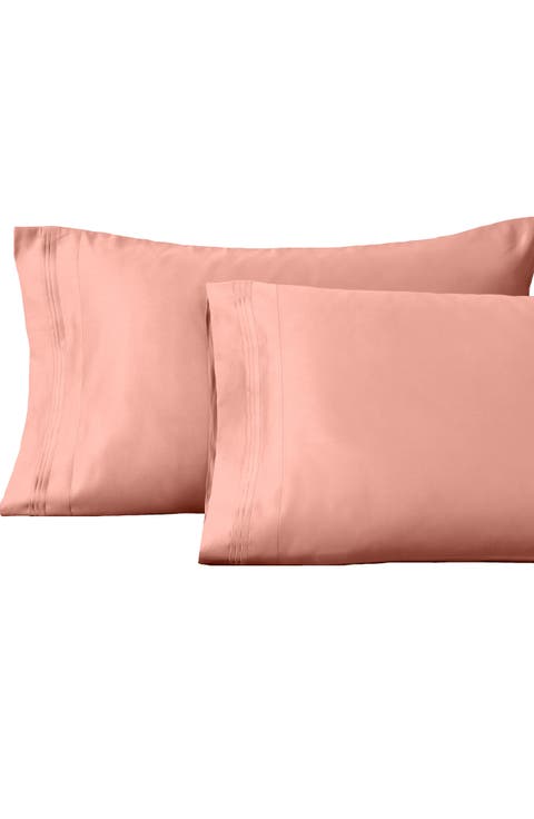 Egyptian Cotton Sateen 1,500 Thread Count Set of 2 Pillowcases
