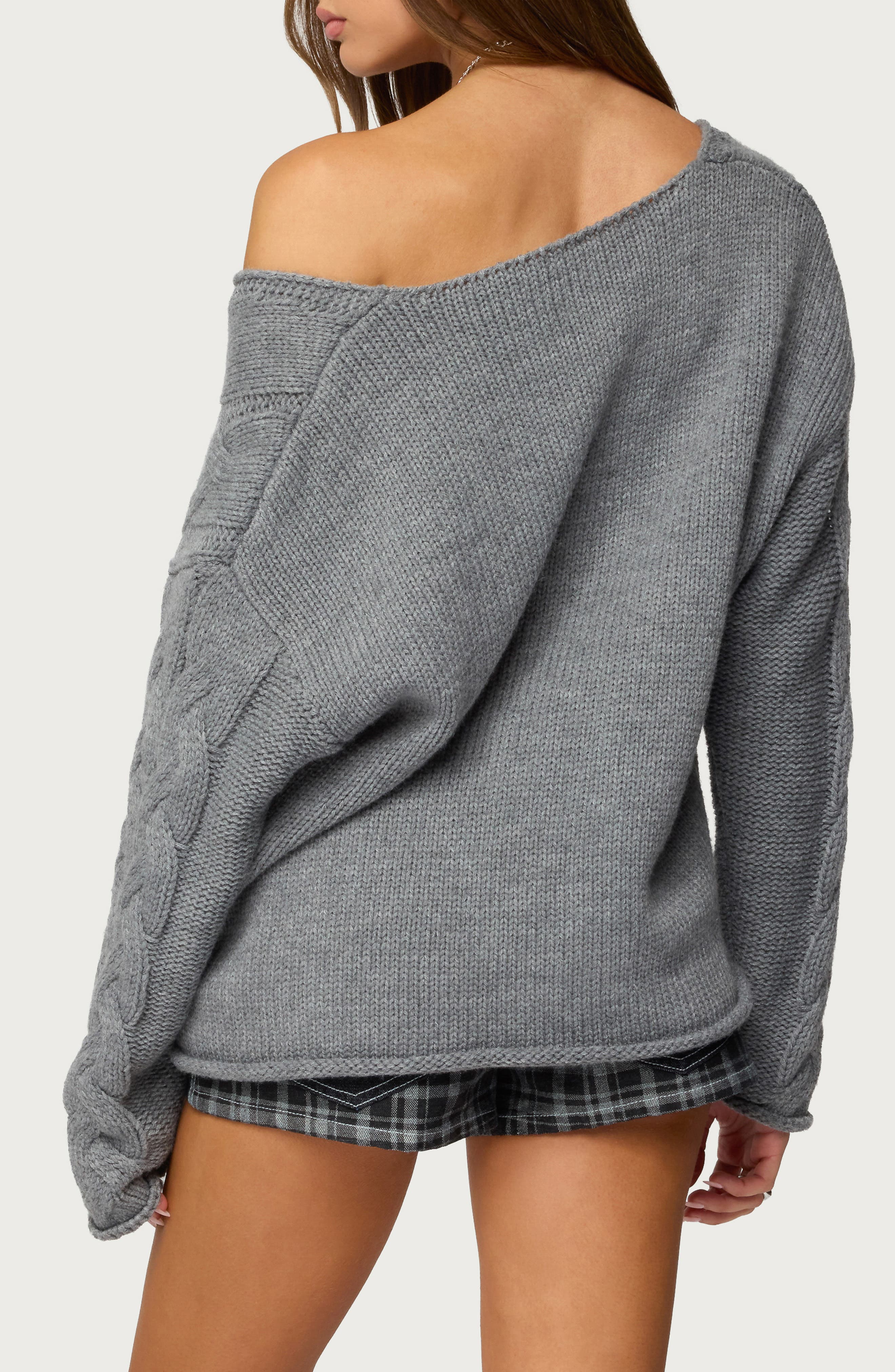 Inga Cable Oversize V-Neck Sweater - image 2