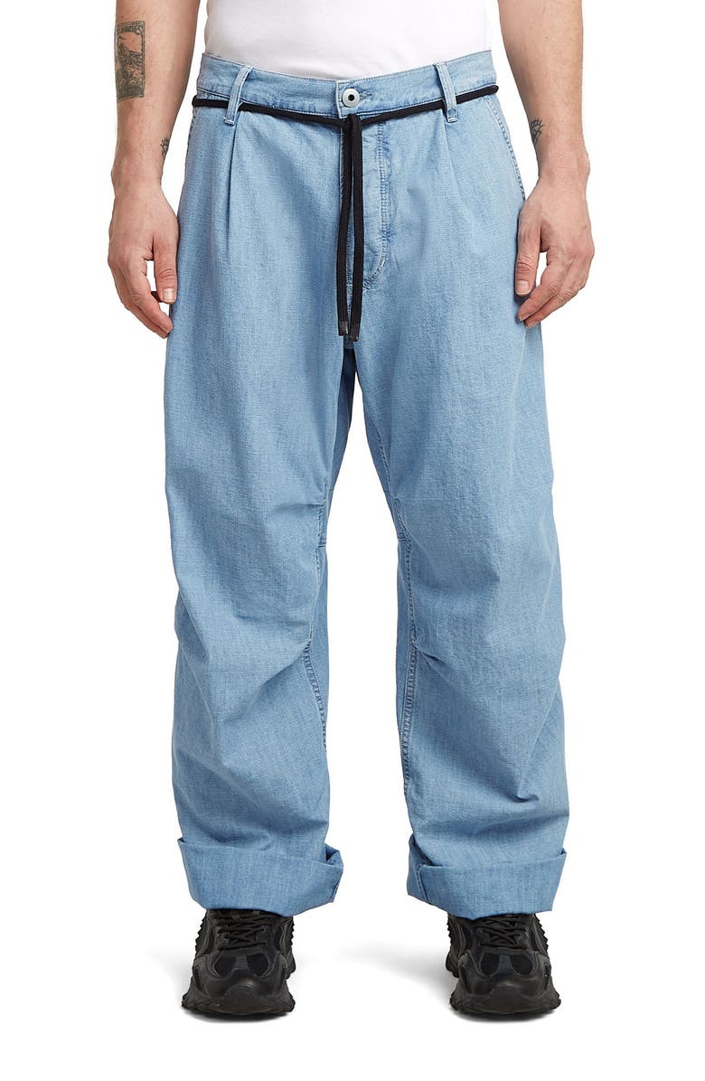 G-STAR 3D Pleated Organic Cotton Jeans, Main, color, Faded Breeze