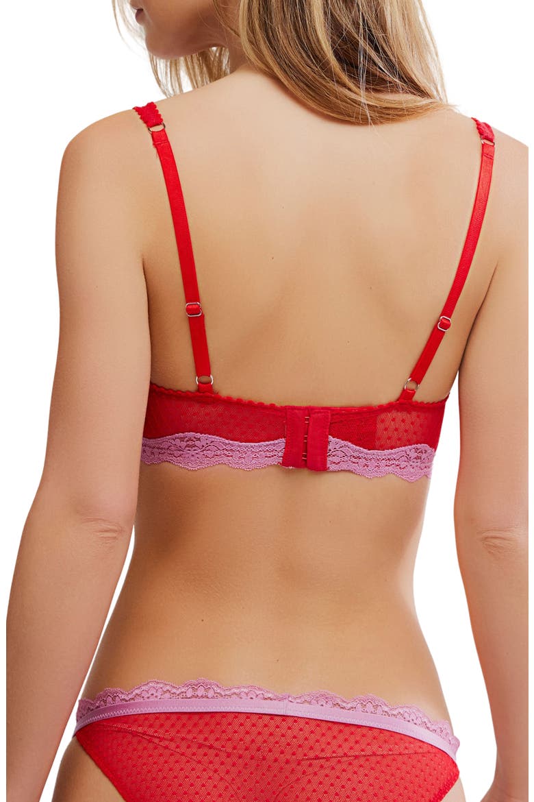 Mid Week Dotted Mesh Underwire Bra, Alternate, color, PINK AND RED COMBO