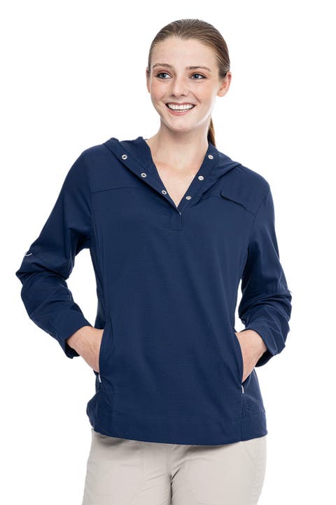 Women's Sea Spray Henley Hoodie, UPF 50+ Sun Protection
