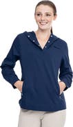 Coolibar Women's Sea Spray Henley Hoodie, UPF 50+ Sun Protection