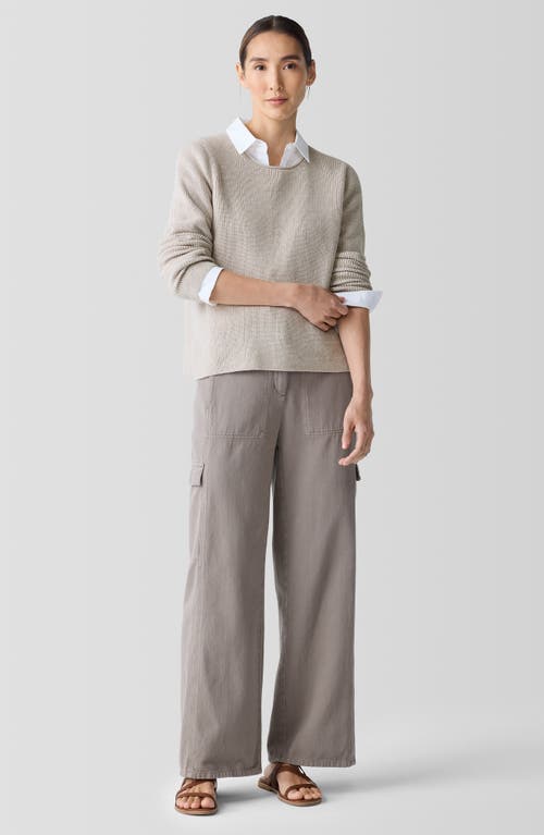 Eileen Fisher Crewneck Organic Cotton Sweater In Dove