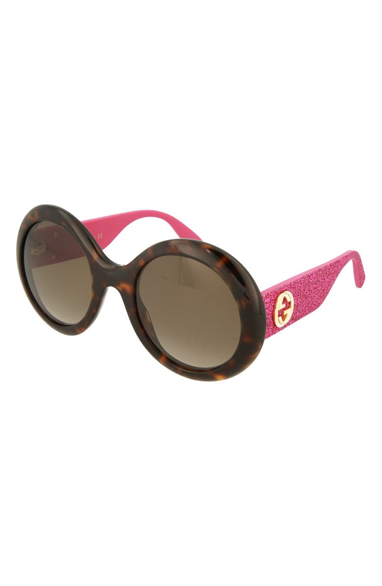 Gucci Round Sunglasses, Alternate, color, Havana Pink