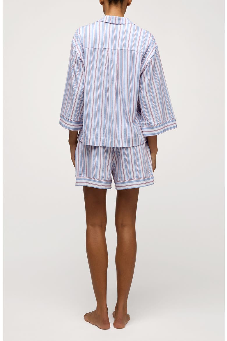 Olivia Stripe Pima Cotton Short Pajamas, Alternate, color, BLUE