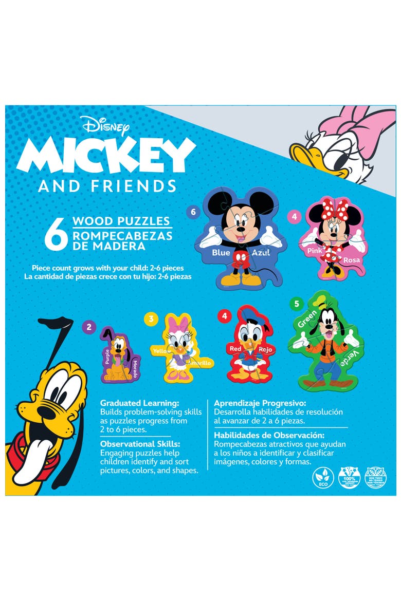 Mickey & Friends 6-Pack Wood Puzzles, Alternate, color, Multicolor