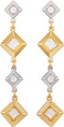 Vince Camuto Two-Tone Crystal Linear Drop Earrings