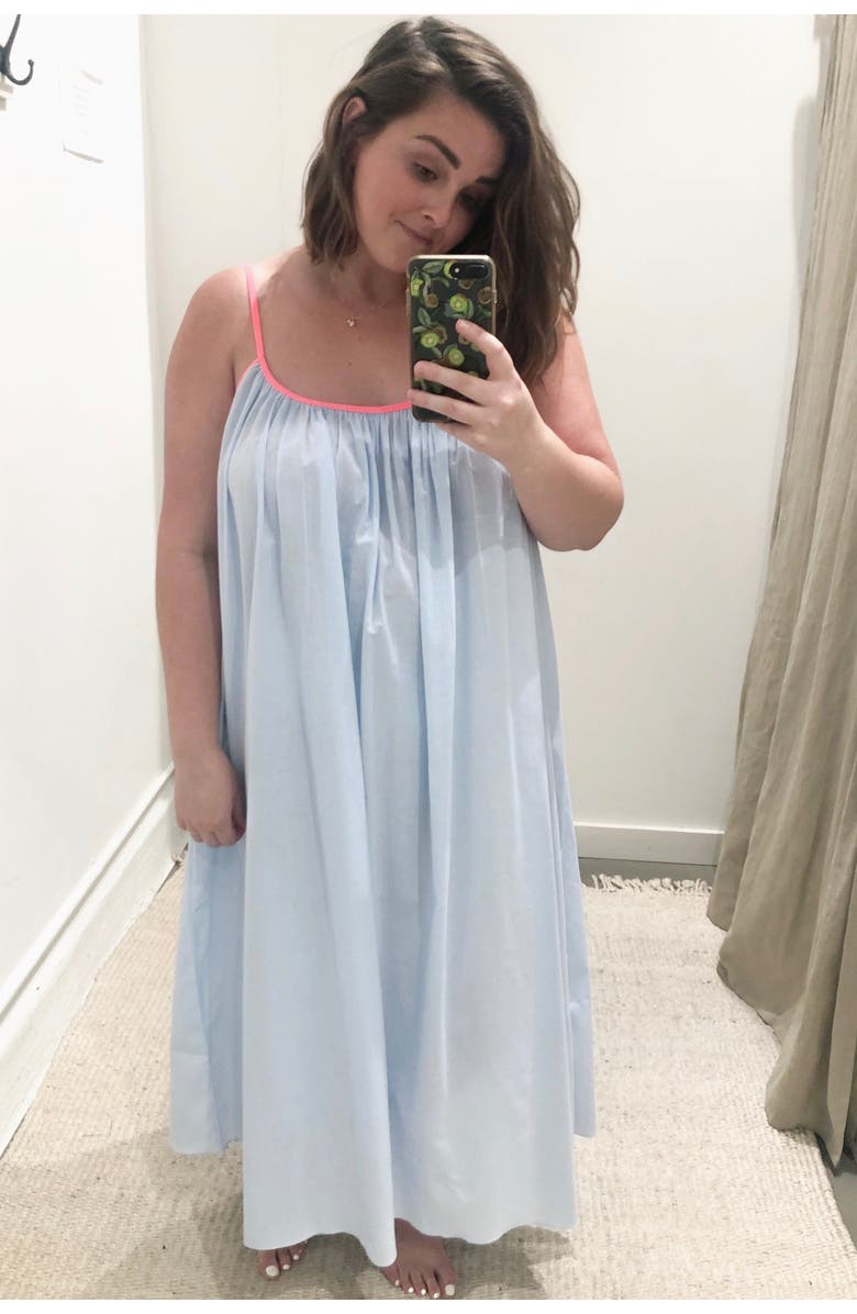 SALUA The Marigold Cotton Lounge Dress, Alternate, color, Periwinkle/Neon Pink