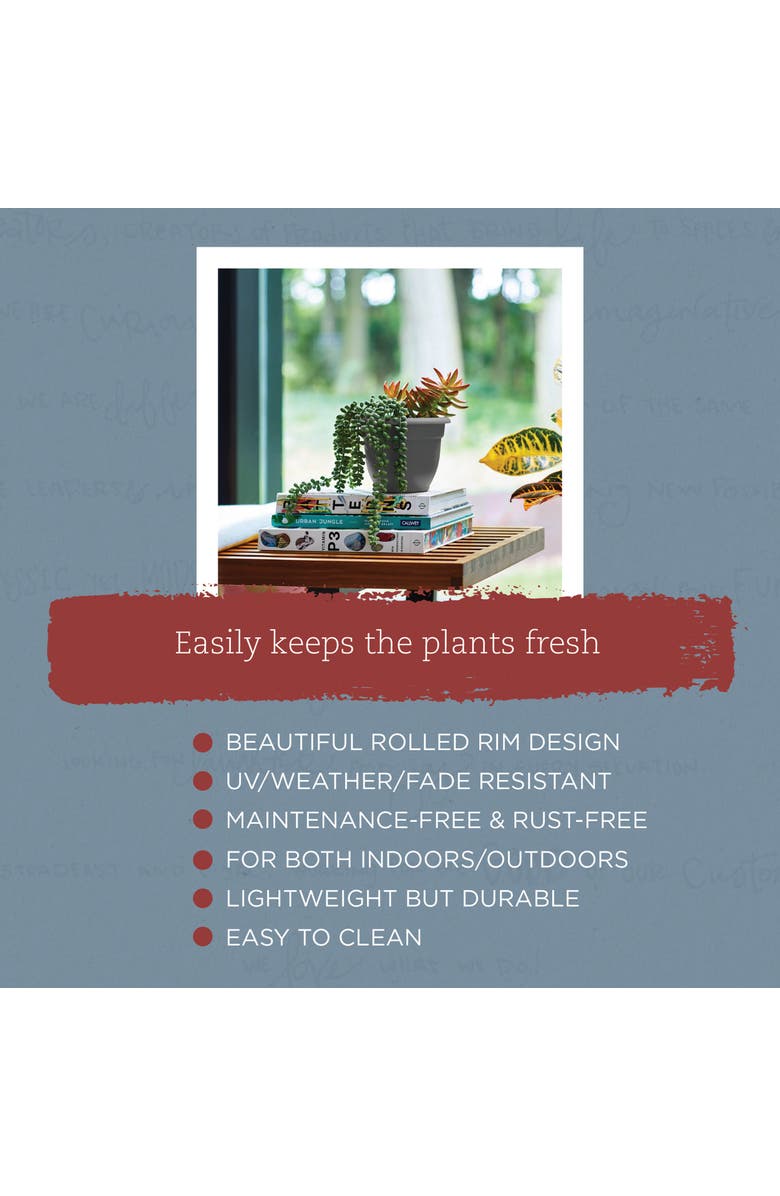 Bloem Ariana Self Watering Planter 16 Inch, Charcoal Gray, Alternate, color, Gray