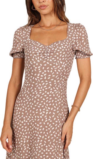 Franklin Print Puff Sleeve Midi Dress