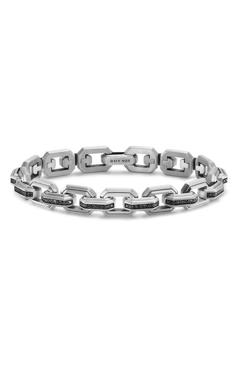 Men's Faceted Flat Link Bracelet