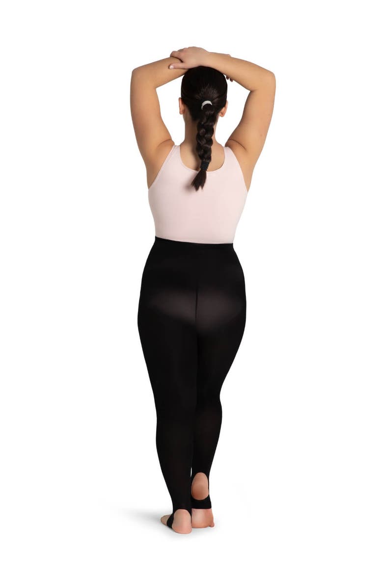 Ultra Soft Self Knit Waistband Stirrup Tight, Alternate, color, black
