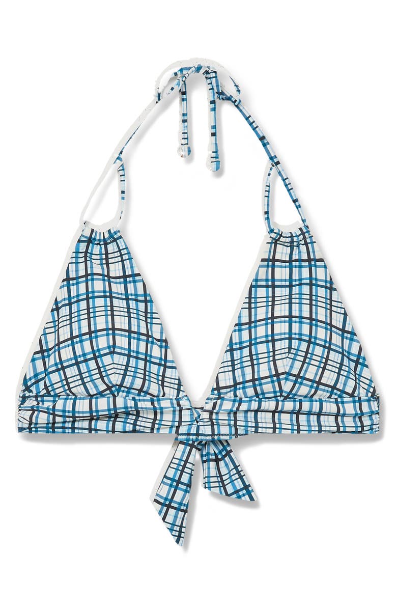 Reiss Daniella Plaid Halter Bikini Top, Alternate, color, 
