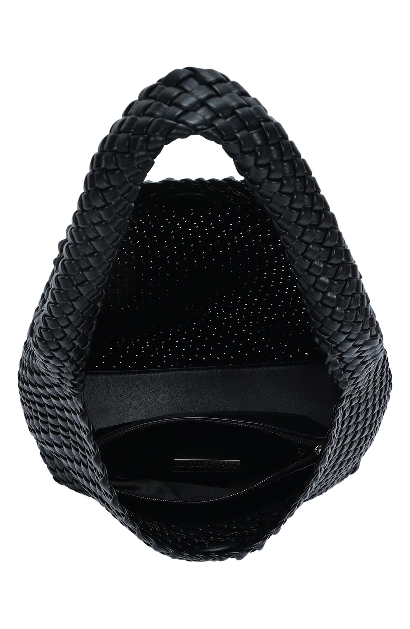 Antik Kraft Woven Hobo Bag with Pouch, Alternate, color, Black
