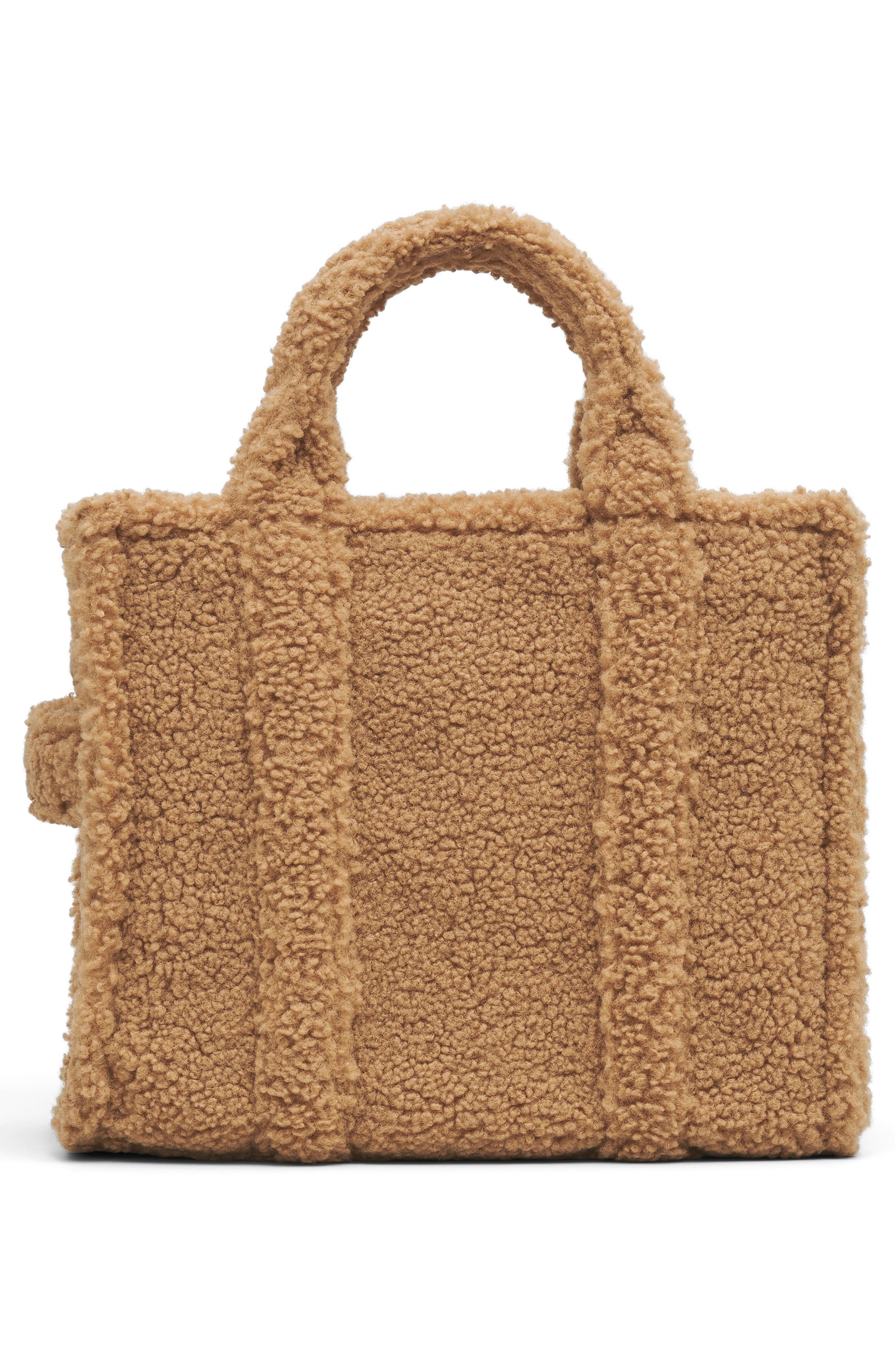 Marc Jacobs The Teddy Medium Faux Fur Tote Bag, Alternate, color, Camel