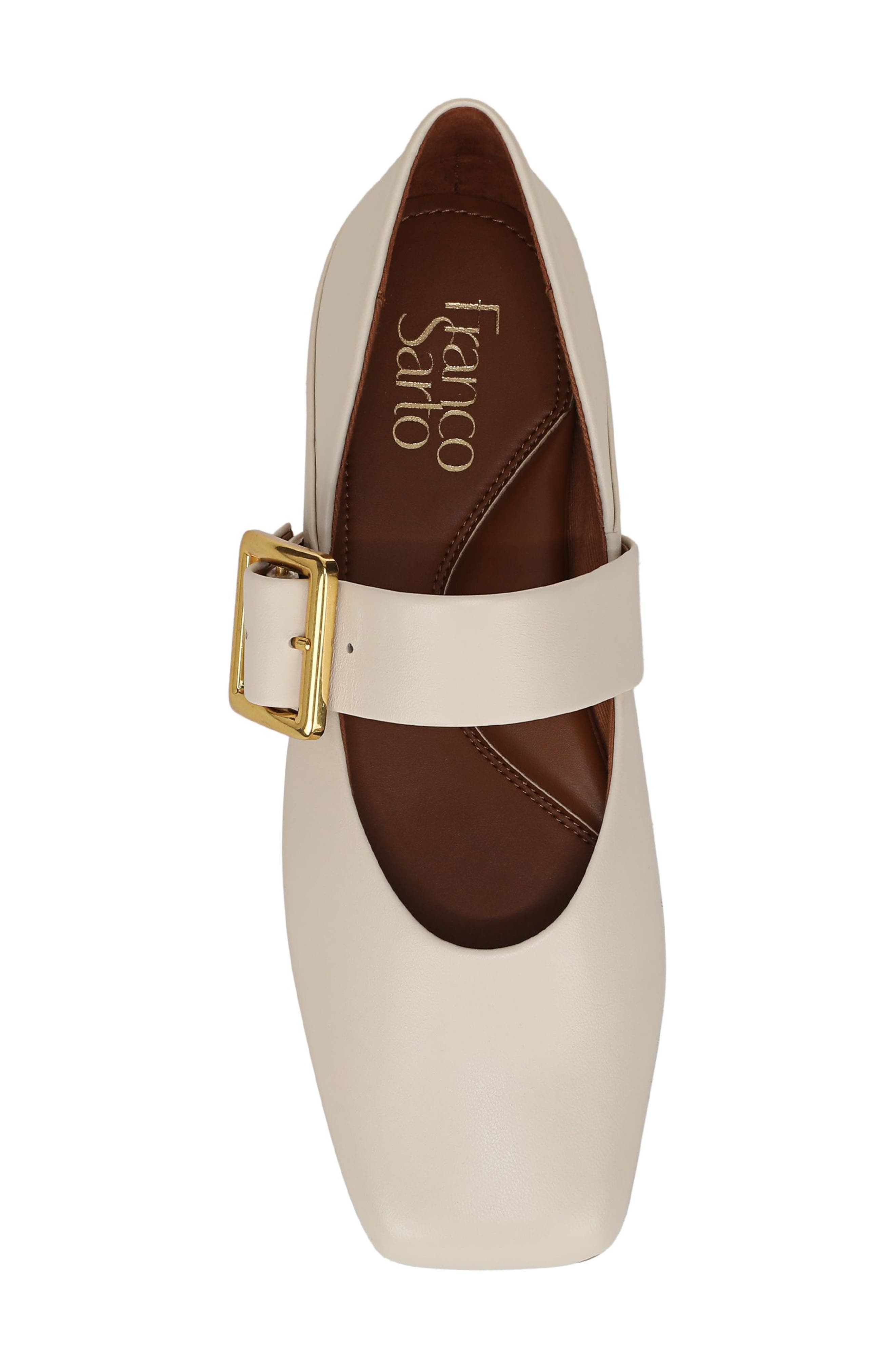 Oakes Square Toe Flat, Alternate, color, IVORY WHITE