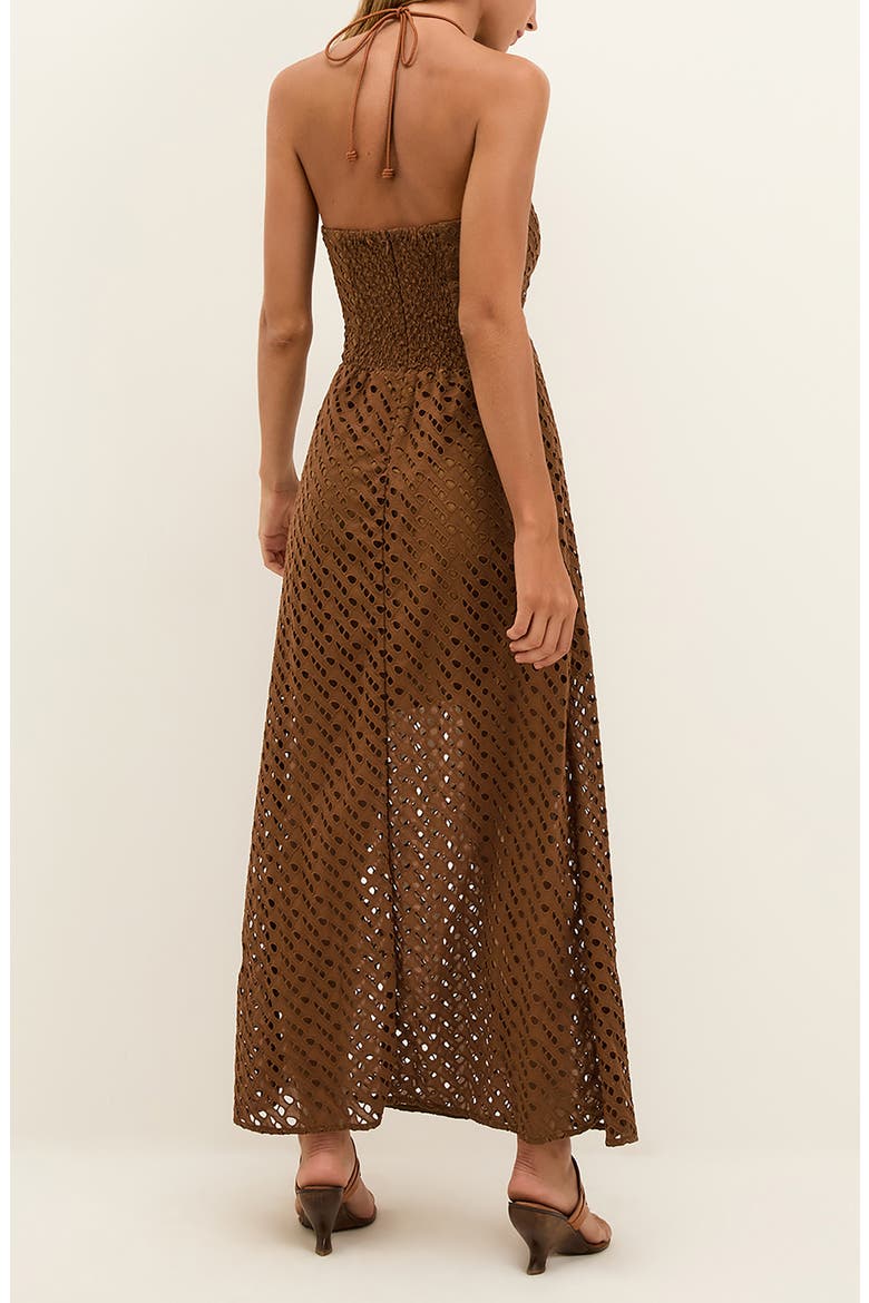 Melina Halter Cotton Cover-Up Dress, Alternate, color, BROWN