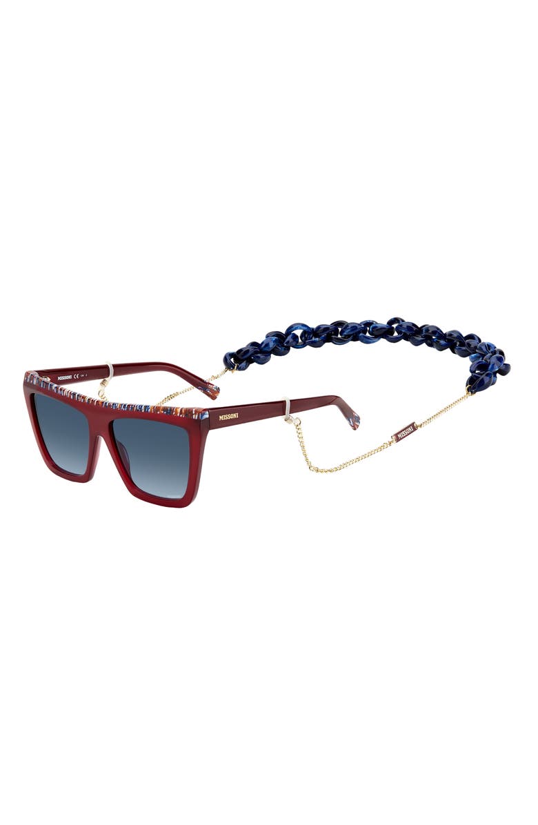 Missoni 59mm Gradient Square Sunglasses, Alternate, color, Burgundy Pattern