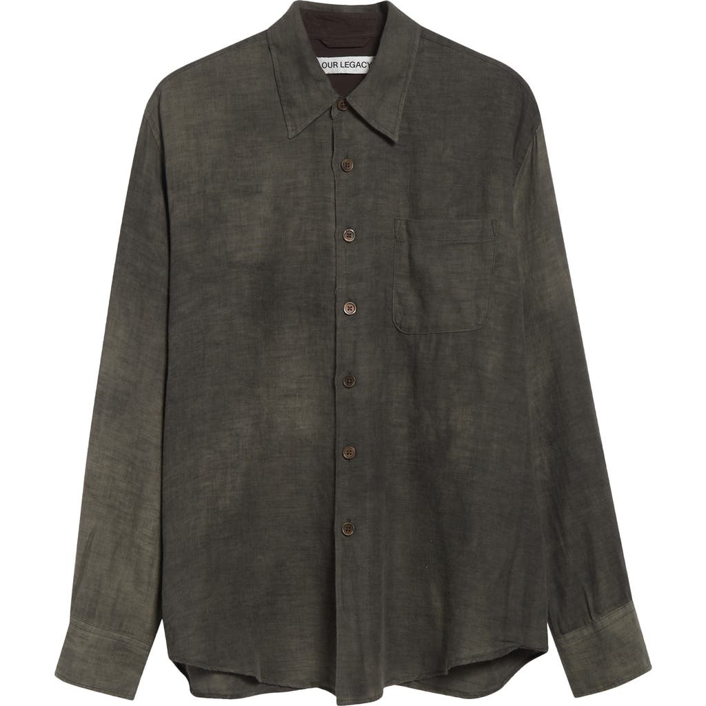 Our Legacy Above Cotton & Wool Button-up Shirt In Gray