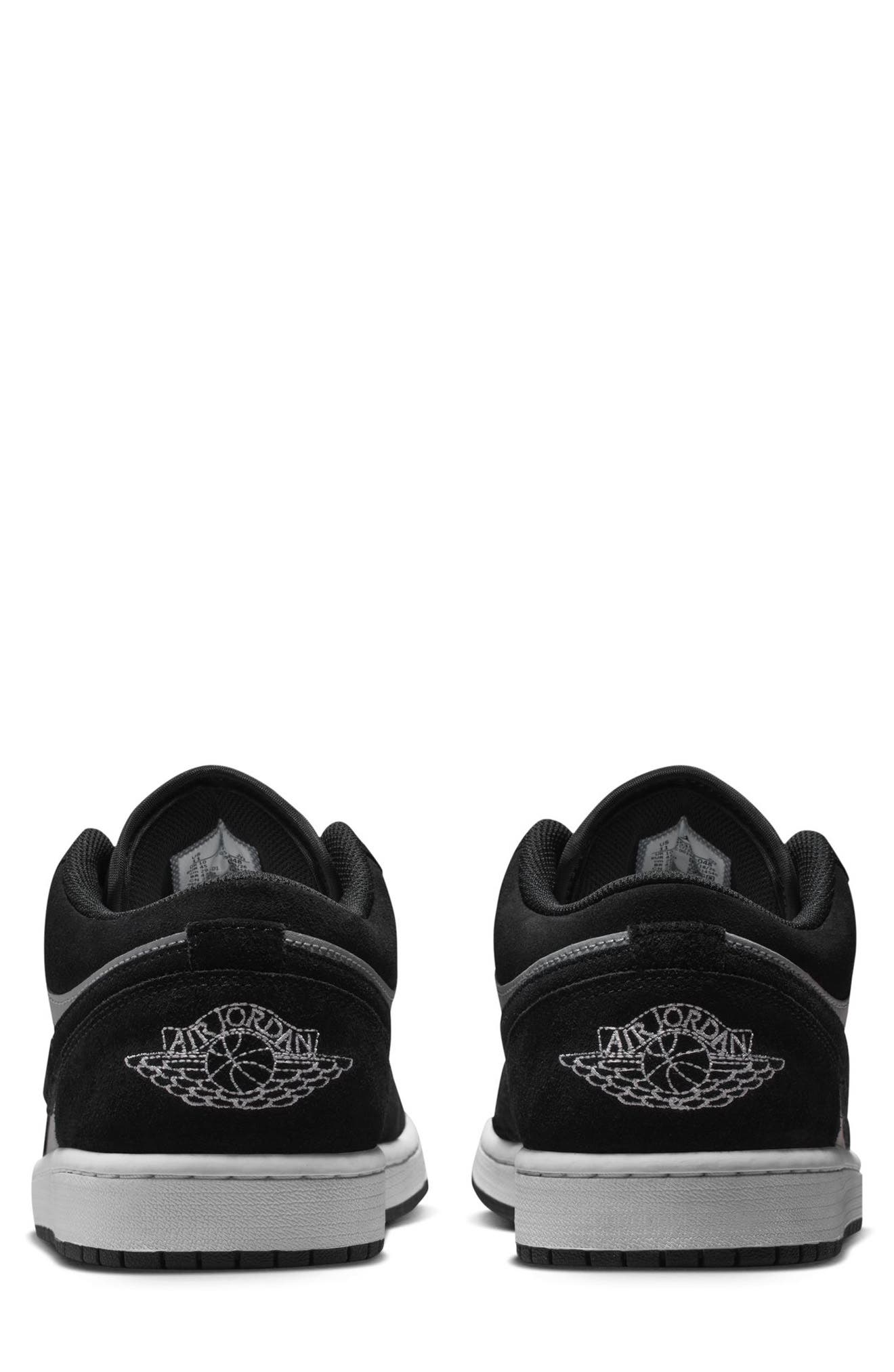 Air Jordan 1 Low Basketball Sneaker, Alternate, color, BLACK/ WHITE/ SMOKE GREY