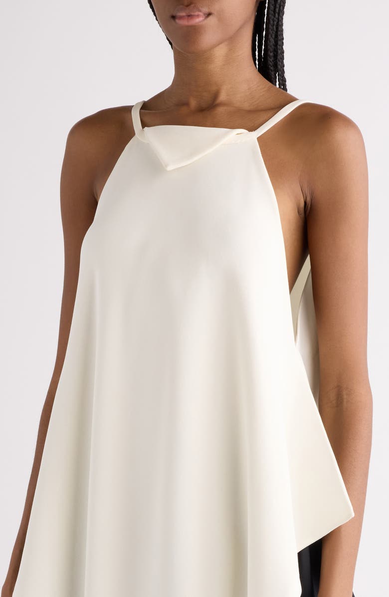 Balenciaga Wool & Silk Crepe Scarf Top, Alternate, color, 9002 Ivory