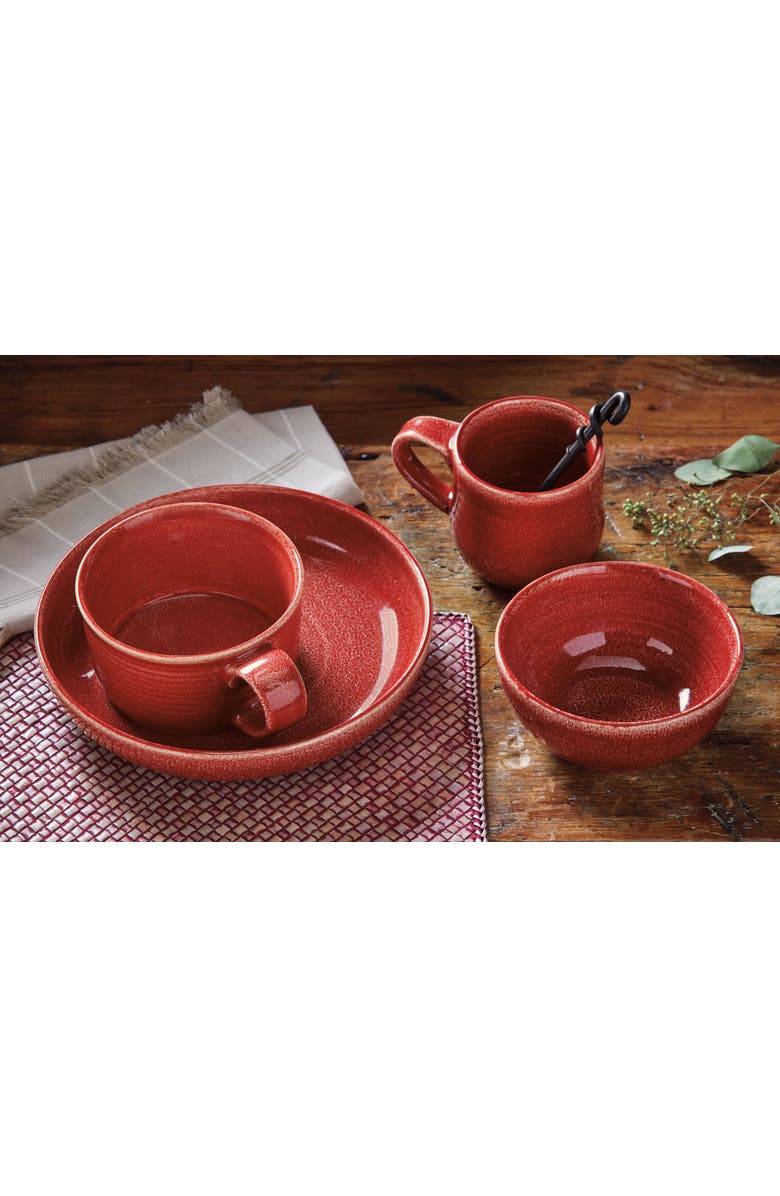 tag Reactive Glaze Red Ceramic Dinner Plate Dishwasher Safe, Alternate, color, Red