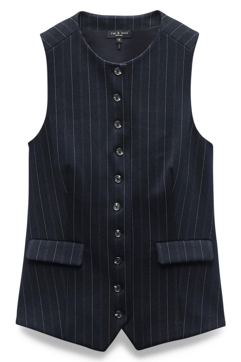 Irina Ponte Longline Vest, Alternate, color, NAVY MULTI