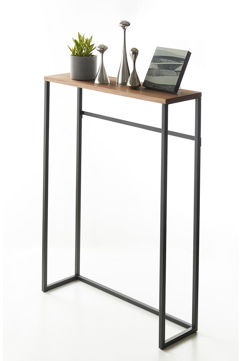 Narrow Entryway Wood Top Console Table, Alternate, color, BLACK