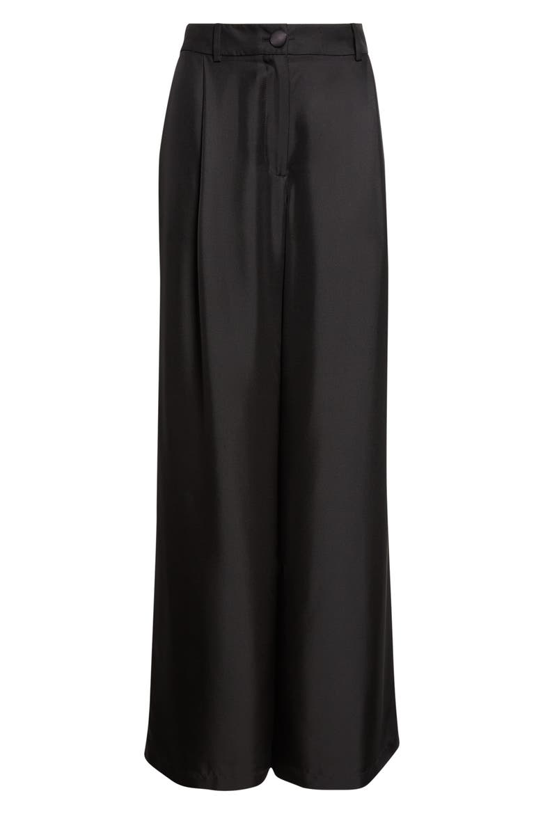 Solara Pleat Front Wide Leg Pants, Alternate, color, JET
