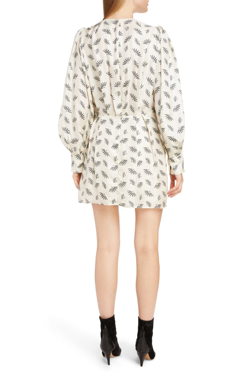 Isabel Marant Reone Fan Print Silk Dress, Alternate, color,