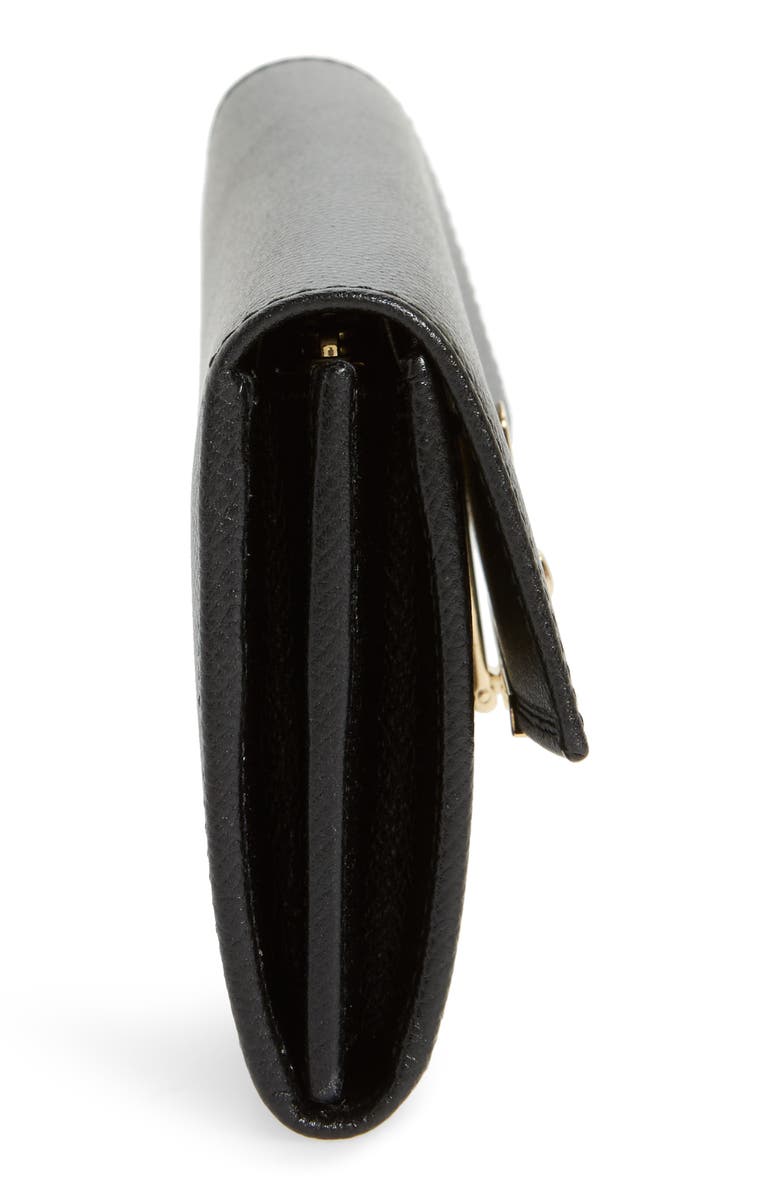 FERRAGAMO Icona Clip Continental Wallet, Alternate, color, Nero