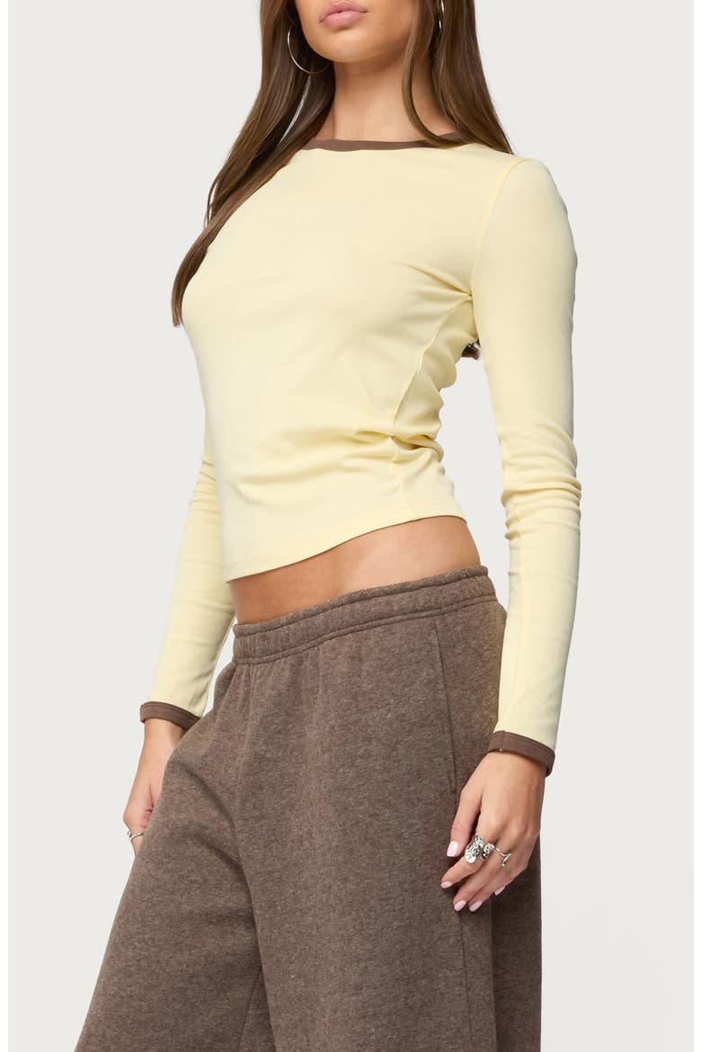 Zander Long Sleeve Crop T-Shirt, Alternate, color, YELLOW