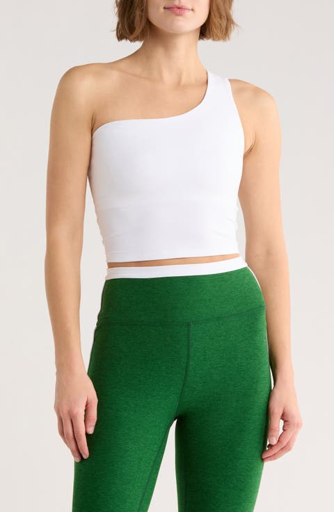 Space Dye One Up Asymmetric Crop Tank Top