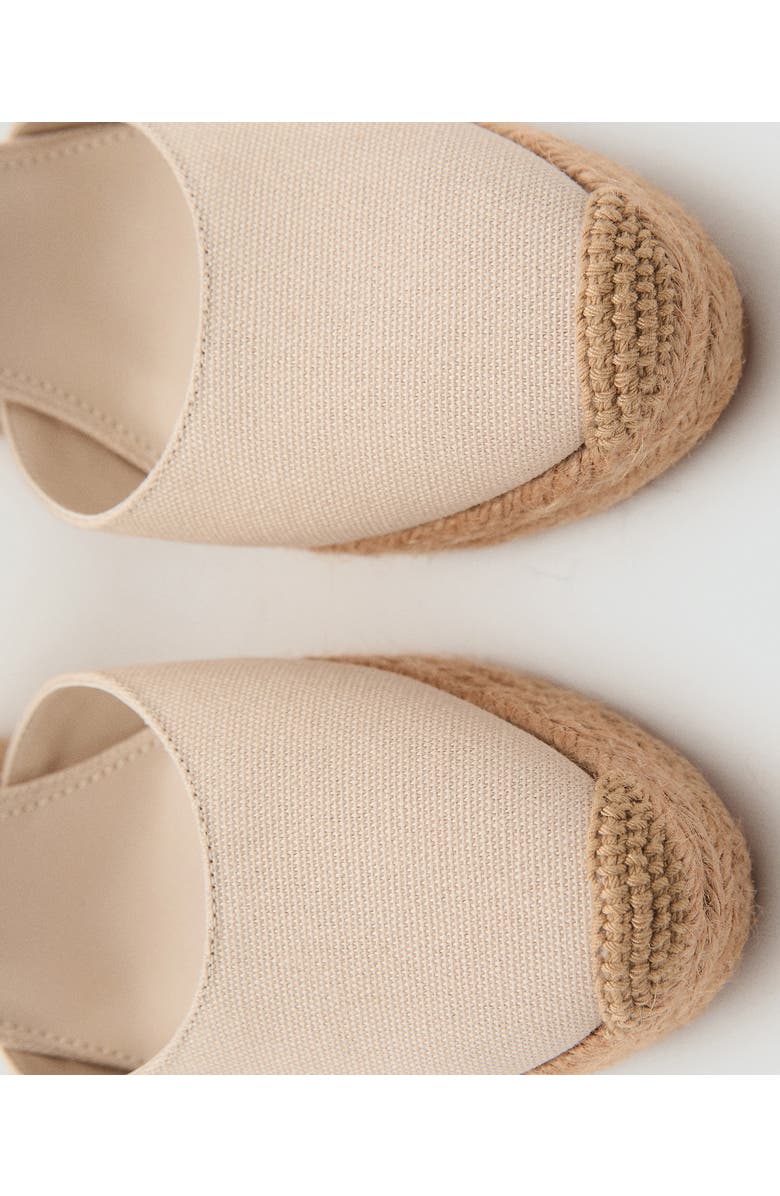 MANGO Ankle Wrap Platform Wedge Espadrille, Alternate, color, Ecru