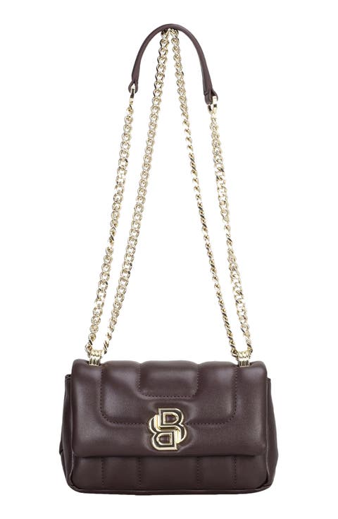 B Icon Quilted Faux Leather Convertible Shoulder Bag