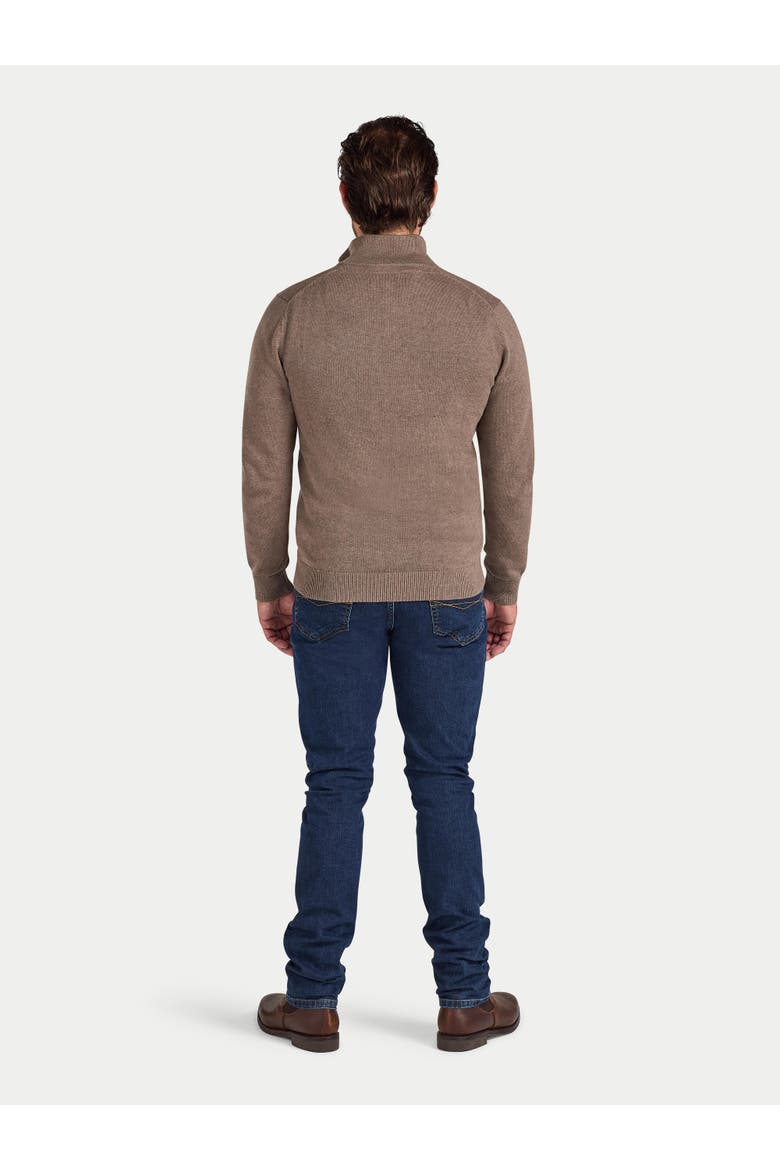 Quarter Zip Cashmere Blend Sweater, Alternate, color, Toast