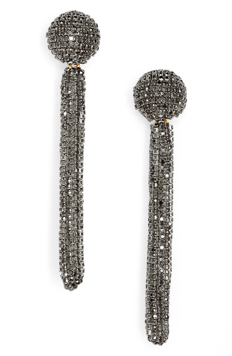 Oscar de la Renta Embroidered Pavé Drop Earrings, Main, color,