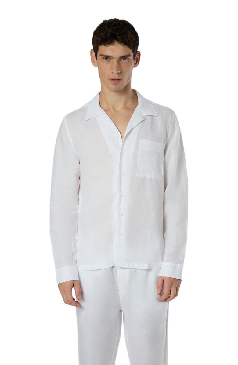 Onia Linen Home Long Sleeve Camp Shirt, Main, color,
