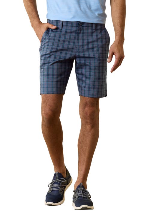 On Pair Plaid Flat Front Performance Golf Shorts (Regular & Big)