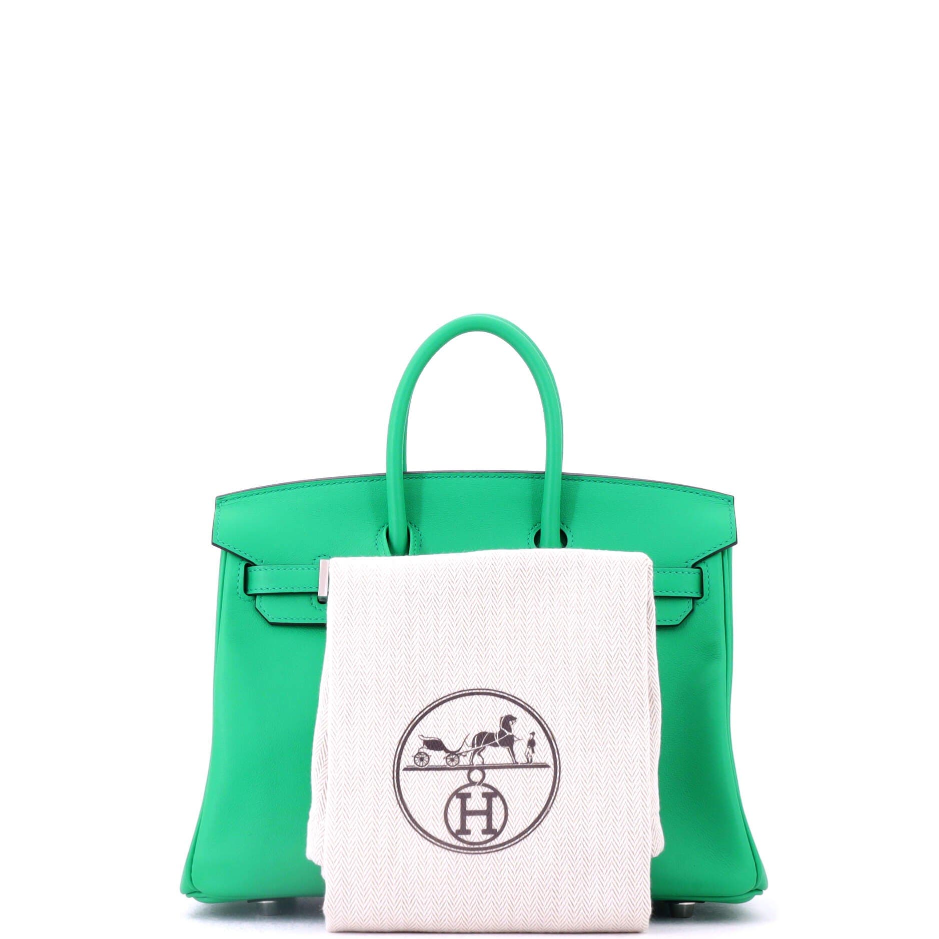 Birkin Handbag Green Swift with Palladium Hardware 25, Alternate, color, Green