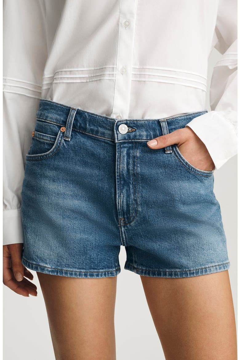 Garcia Mid Rise Denim Mini Shorts, Alternate, color, MID BRUSHED CLASSIC