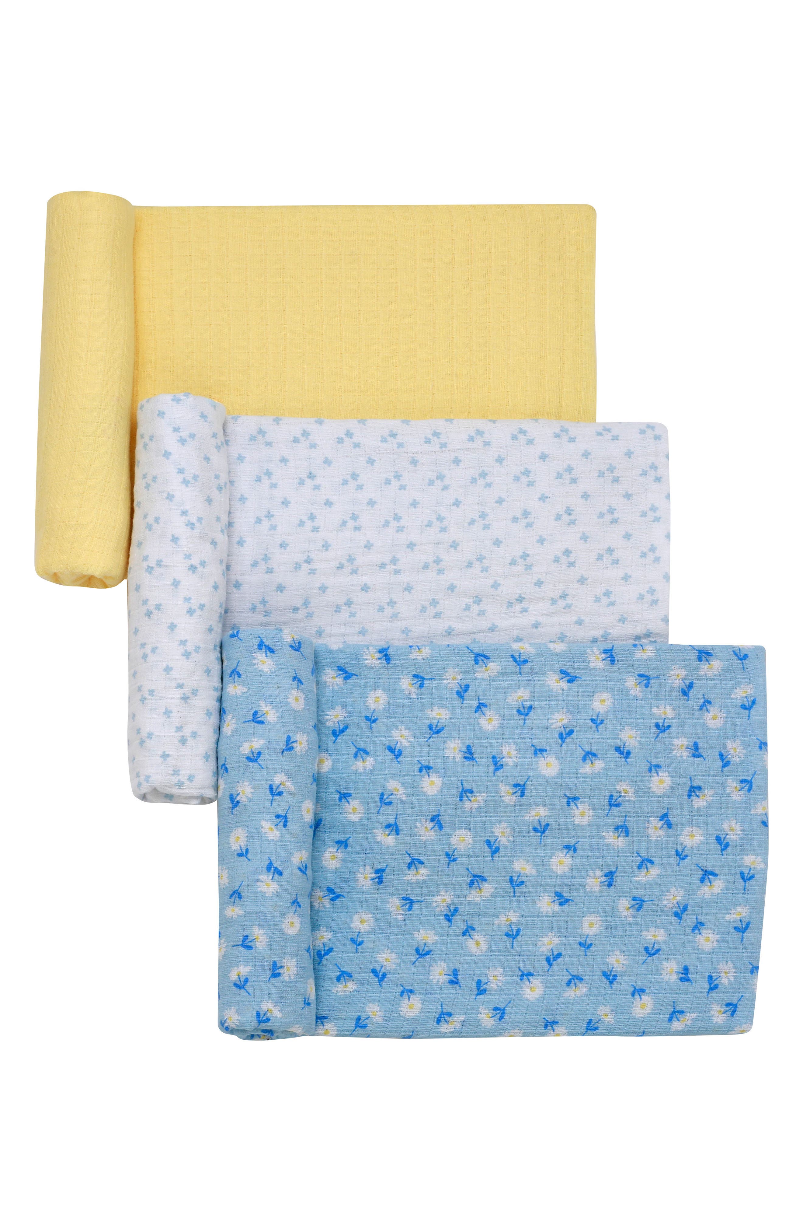 Little Me 3-Pack Cotton Muslin Swaddle Blankets | Nordstromrack
