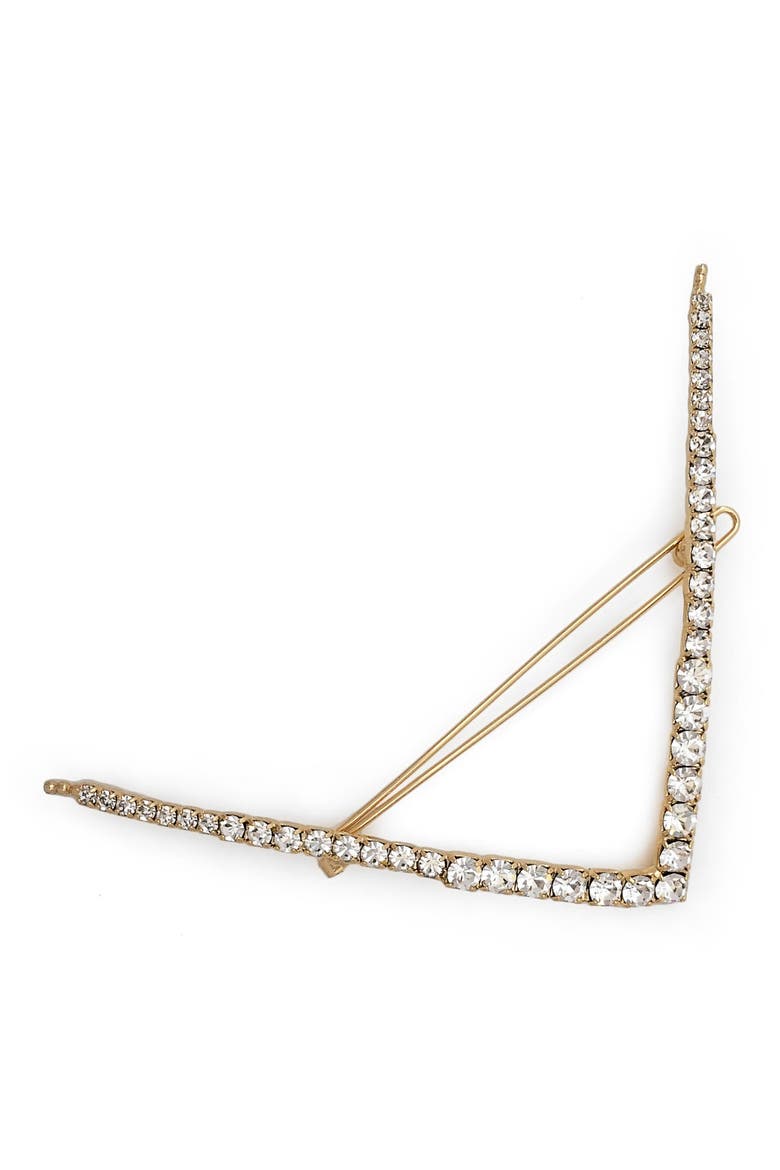 Tapered Swarovski Crystal Barrette, Main, color, ANTIQUE GOLD