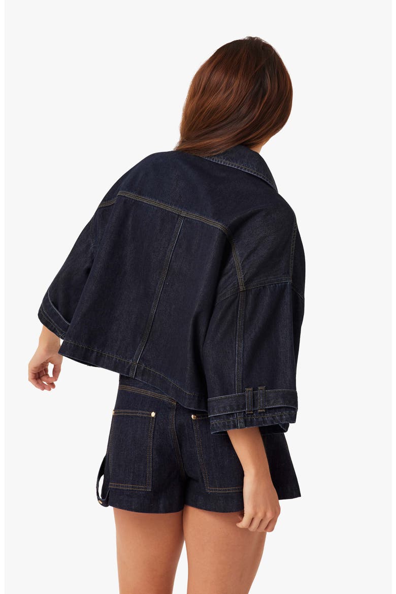 Cape Denim Crop Jacket, Alternate, color, RINSE