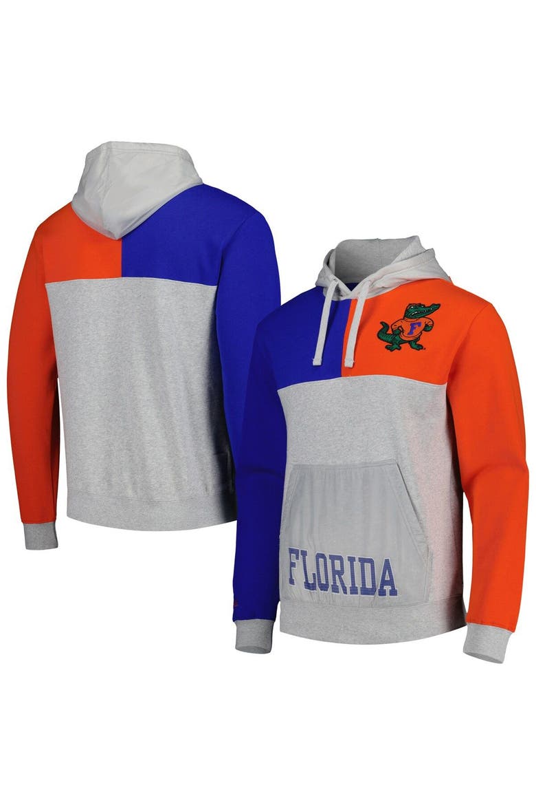 Men's Mitchell & Ness Heather Gray Florida Gators Tie-Breaker Pullover Hoodie, Main, color, Heather Gray