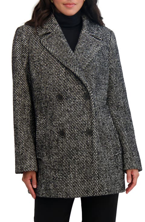 Clyde Stripe Double Breasted Long Coat