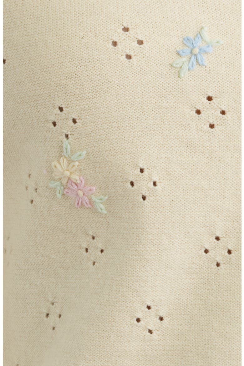 Paelynn Floral Embroidered Pointelle Cardigan, Alternate, color, DAYLILY