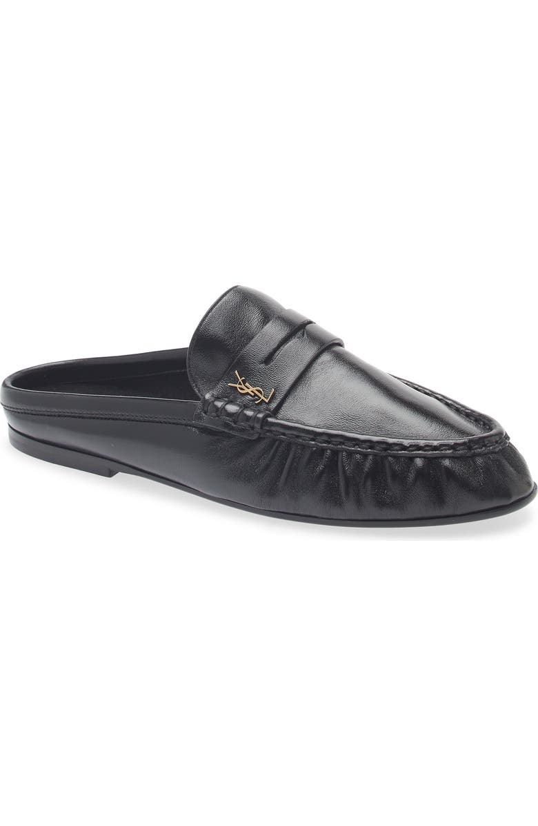 Saint Laurent Le Penny Loafer Mule, Main, color, Nero